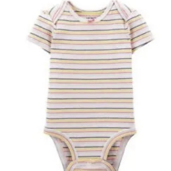 Carter's Striped Bodysuit - White, Yellow, Pink, Blue - Picture 1 of 1